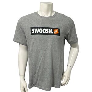 Nike Men’s Athletic T-Shirt Gray Swoosh. Box Logo Short Sleeve M